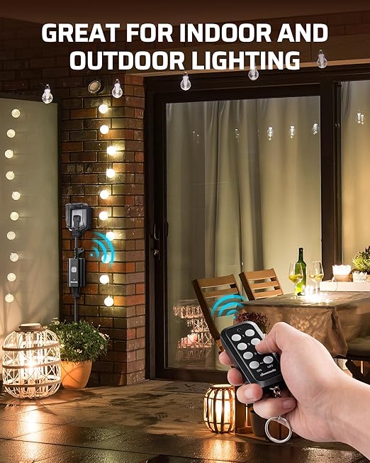 DEWENWILS Outdoor Remote Control Outlet, 15A Wireless Remote Control Switch - Image 5