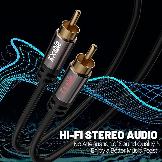 RCA Cable 125FT, 2RCA Male to 2RCA Male Stereo Audio Cable, 【Oxygen-Free Copper - Image 3
