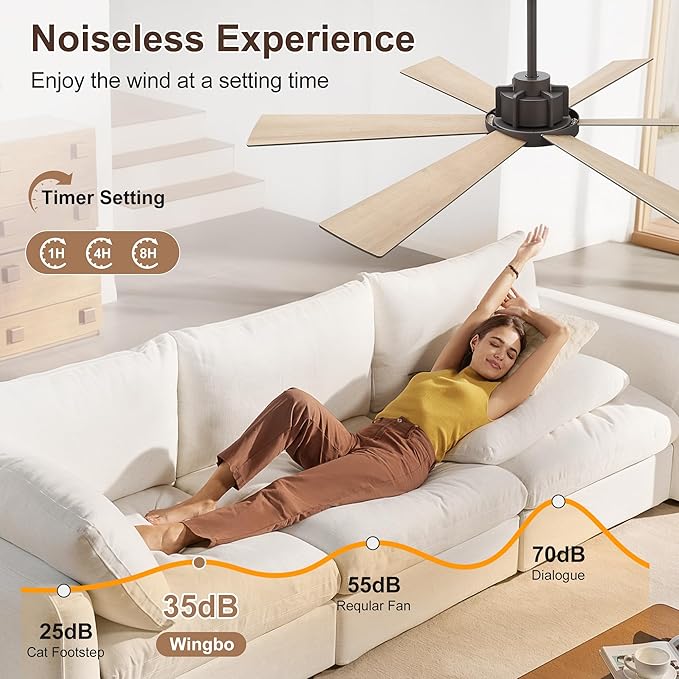 WINGBO 60 Inch Ceiling Fan without Light - Image 6
