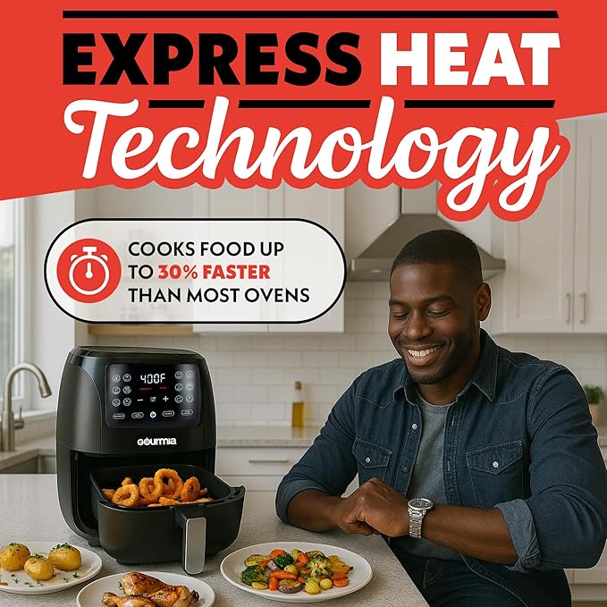 Gourmia Air Fryer Oven Digital Display 4 Quart Large AirFryer Cooker 12 1-Touch - Image 5