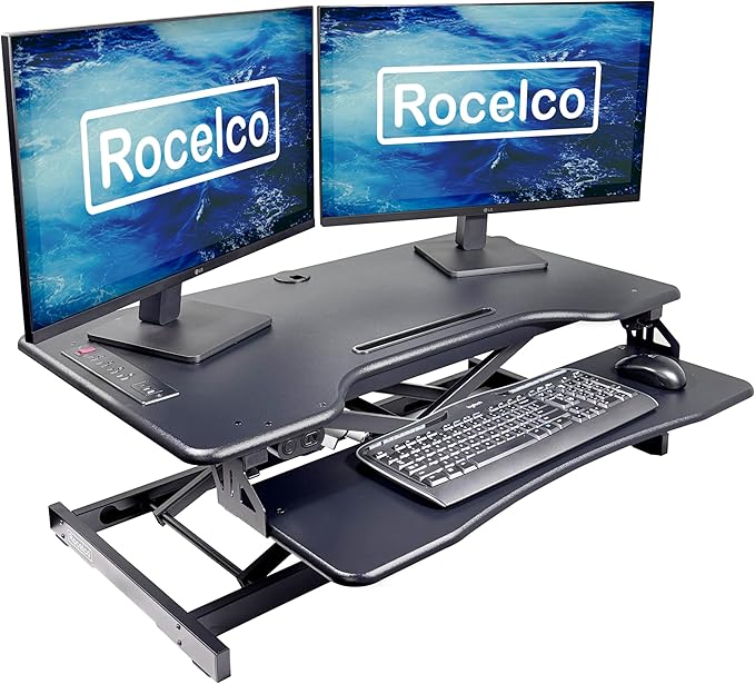 Rocelco 37.4" Electric Standing Desk Converter by Rocelco