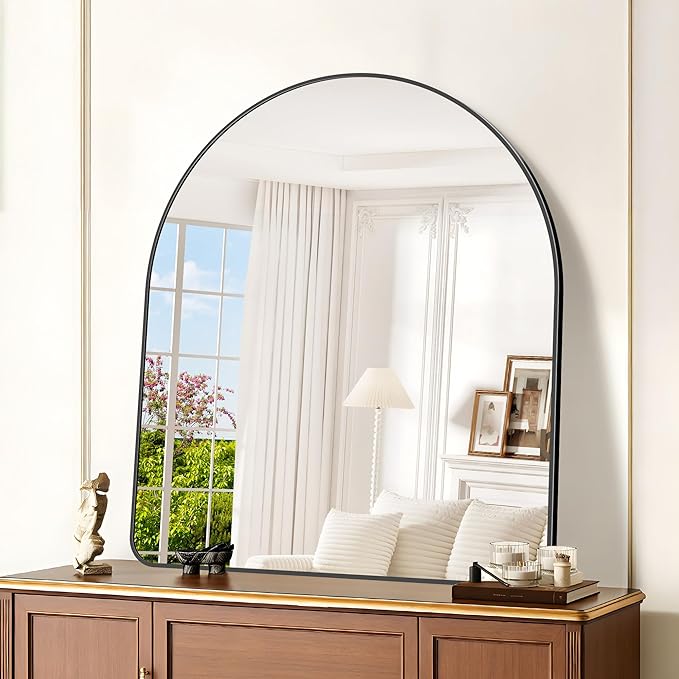 GLASHOM Arched Bathroom Mirror, Wall Mounted Mirror, Living Room, Vertically - Image 5