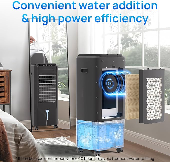 YEW 25" Evaporative Air Cooler, 1500CFM Swamp Cooler Air Conditioner - Image 3