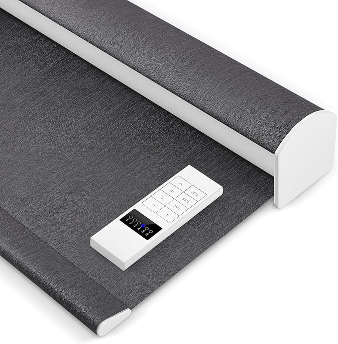 Zshine Motorized Blackout Window Blinds Customize Width Remote Control Wireless by ZSHINEHome