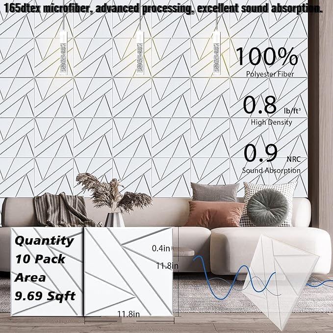 【10 Pack】 Acoustic Panels Self-Adhesive - Image 4