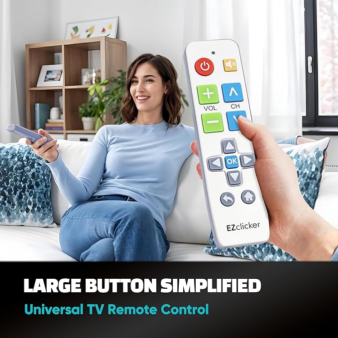 EZclicker Big Button Universal TV Remote Simple Easy to Use, Works - Image 2