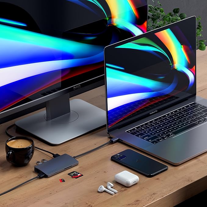 Satechi 8 in 1 USB C Hub Multiport Adapter V2, 4K HDMI, 115W USB C PD Charging - Image 6
