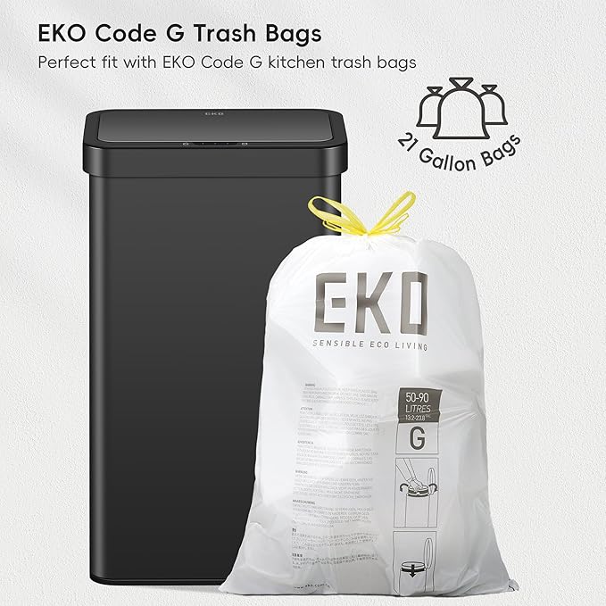 EKO Nova Sensor Trash Can, 21 Gallon/80 Liter Stainless Steel Rectangular - Image 4