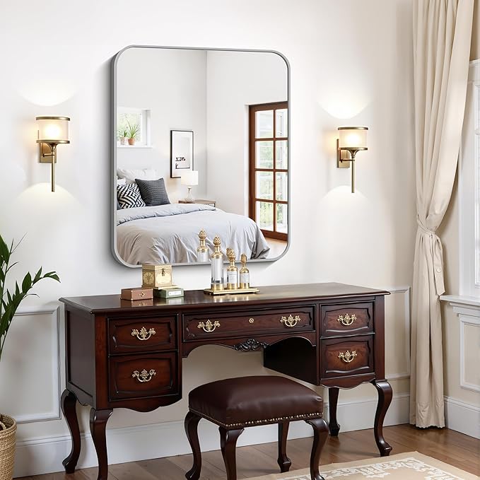 FORBATH 30x36 Inch Silver Bathroom Mirror - Image 3