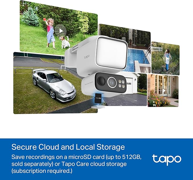 Tapo 2K Dimmable Floodlight Security Camera Outdoor Wireless w/Solar Panel - Image 8