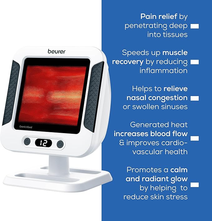 Beurer IL60 Infrared Heat Lamp for Red Light Therapy for Face, Sinus & Skin - Image 7