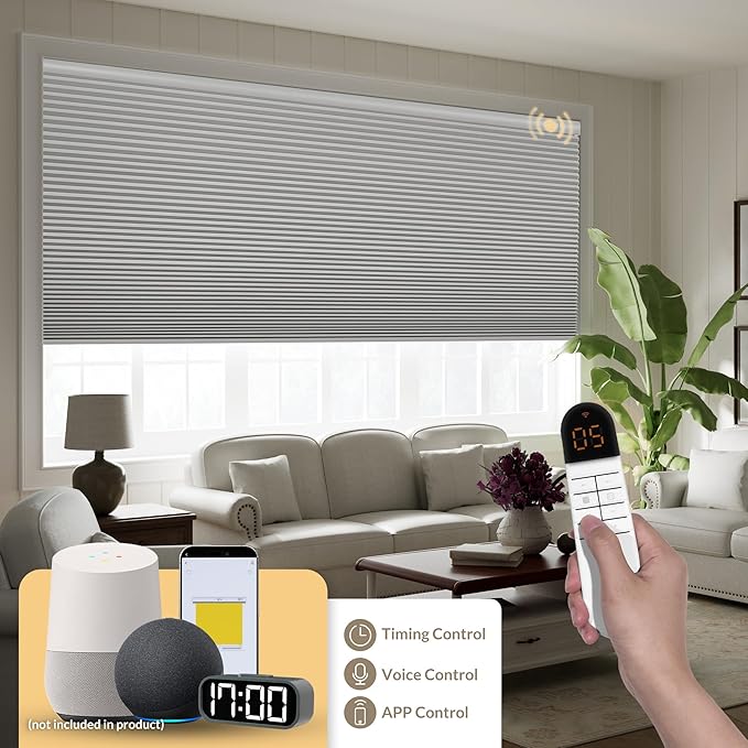 Boolegon No Drill Motorized Cellular Blinds - Image 2