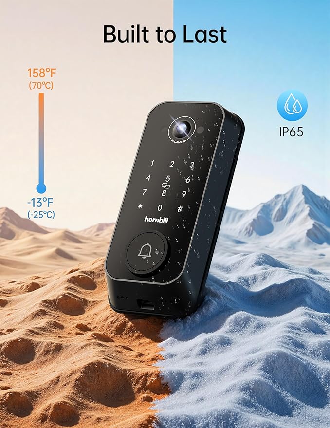 Video Smart Lock with Camera: 4-in-1 Ring+2K Camera+Doorbell+Fingerprint - Image 9