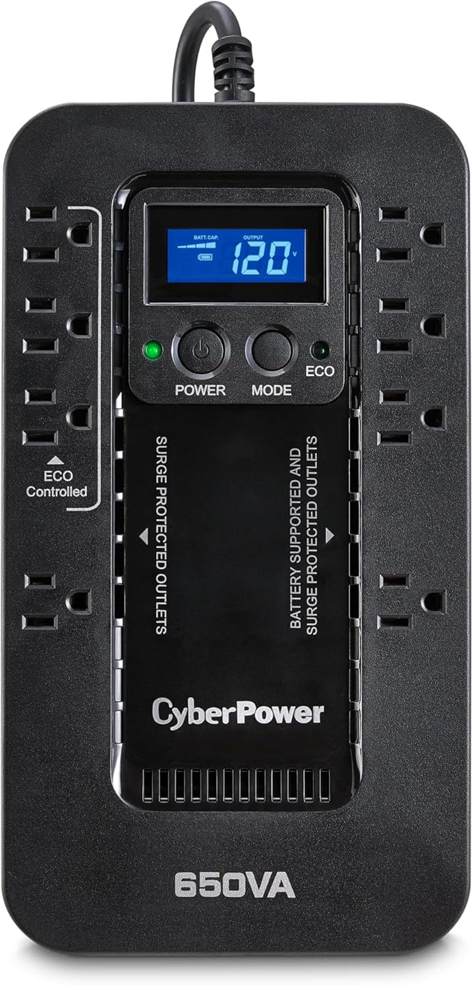 CyberPower EC650LCD Ecologic Battery Backup & Surge Protector UPS System by CyberPower