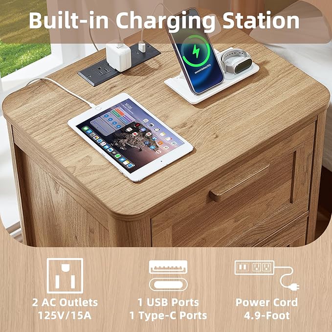 Joaxswe Farmhouse Nightstand Set of 2 - Image 4