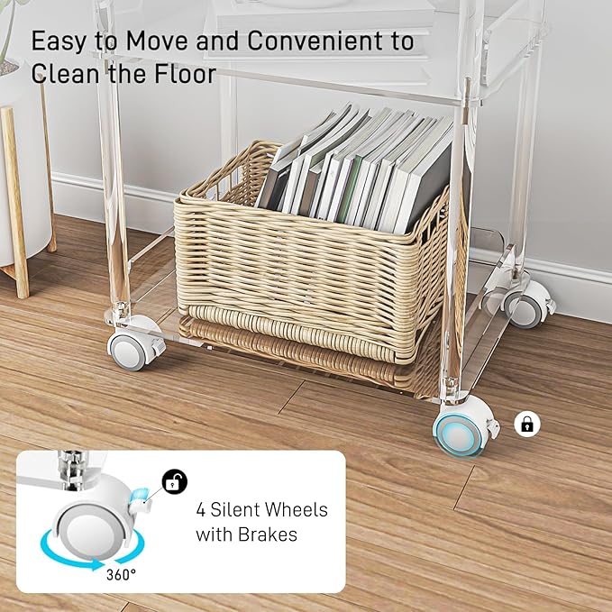 HMYHUM Acrylic Printer Stand, 3 Tier Clear Printer Cart - Image 4