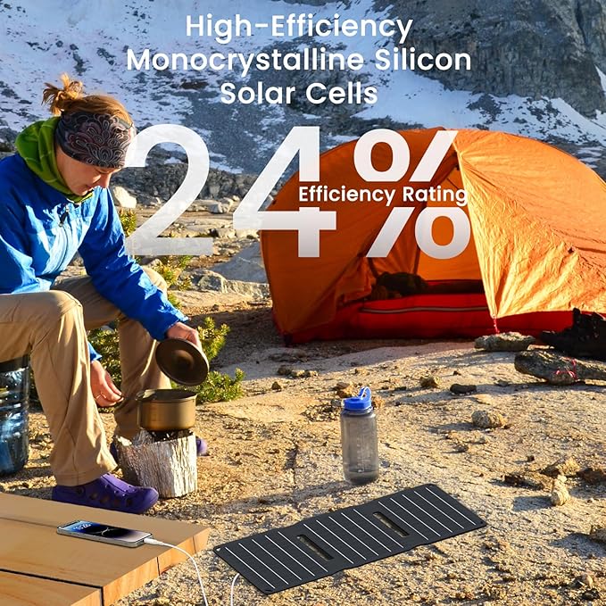 FlexSolar 15W USB Solar Panel Small Portable Foldable Solar Charger, Mobile - Image 2