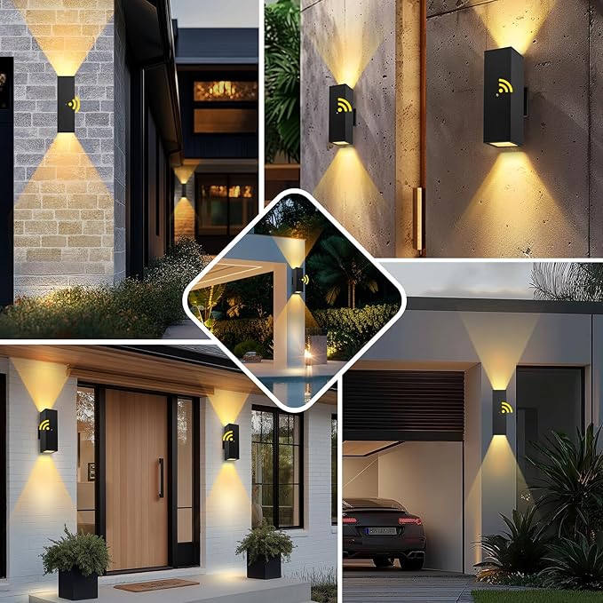 MZLITI Modern Outdoor Wall Light Dusk to Dawn 2 Pack, Waterproof Matte Black - Image 5
