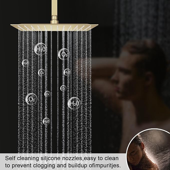 KATAIS Brushed Gold Shower System Digital Temperature Display Shower Faucet Set - Image 3