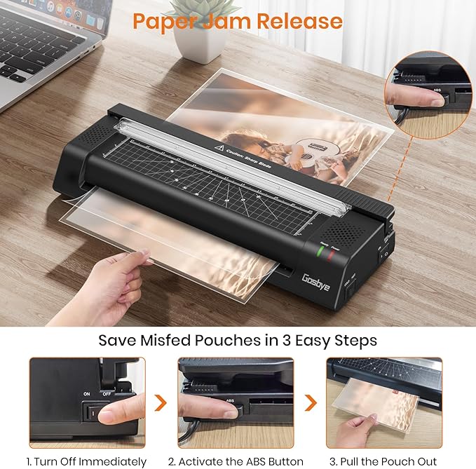 Gasbye Laminator Machine, 13-Inch Thermal Laminator - Image 5