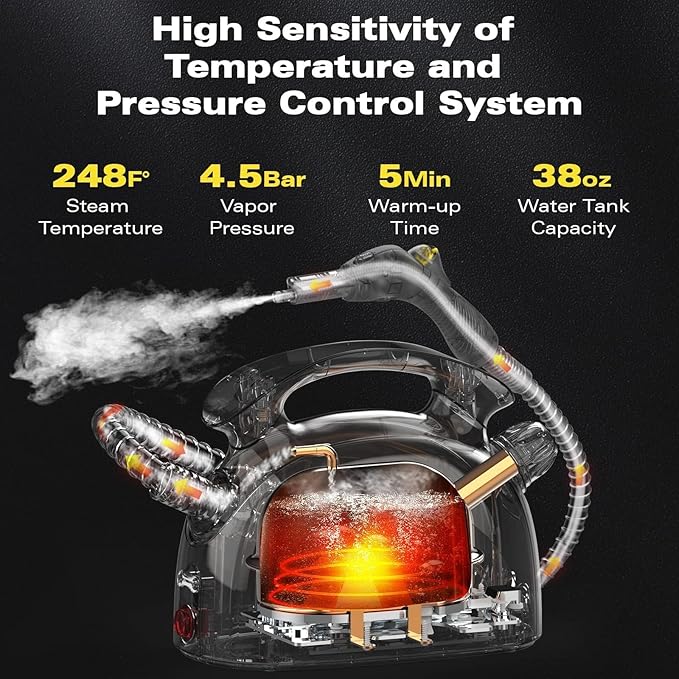 Steam cleaner, 1500w Steamer Cleaning Fast Heating Multi-Surface Steam Cleaner - Image 3