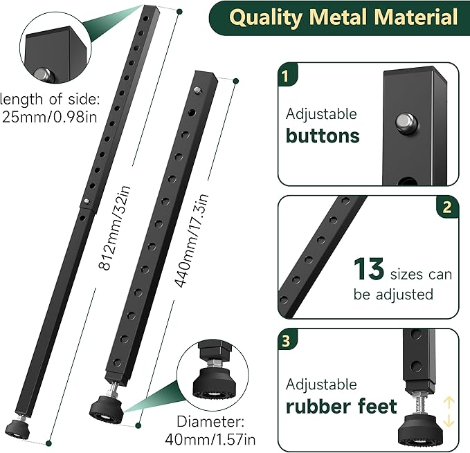 WooFog Adjustable Window Security Bars Vertical, Heavy Duty Sliding Patio Glass - Image 2
