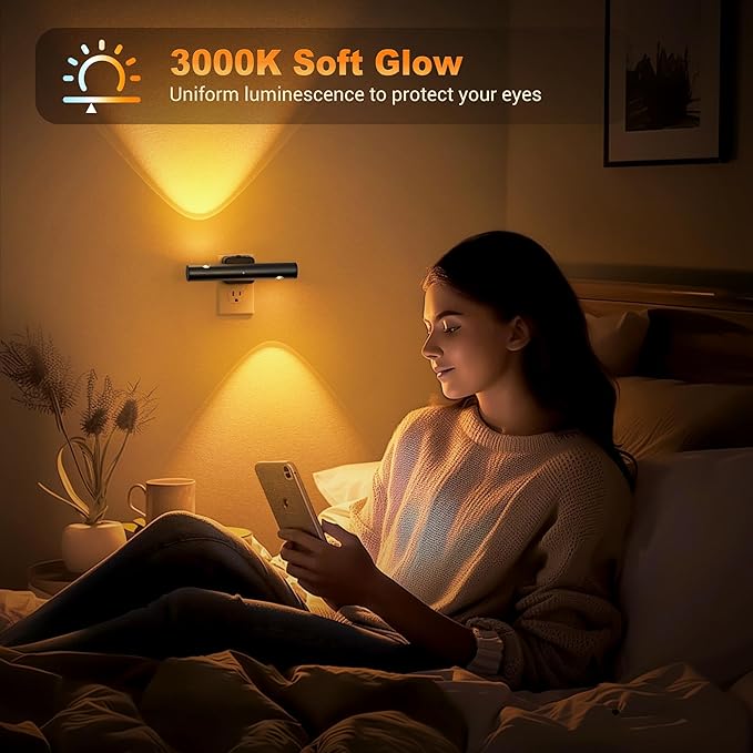 JandCase LED Night Light, Modern Night Lights Plug into Wall, 0-100LM - Image 5