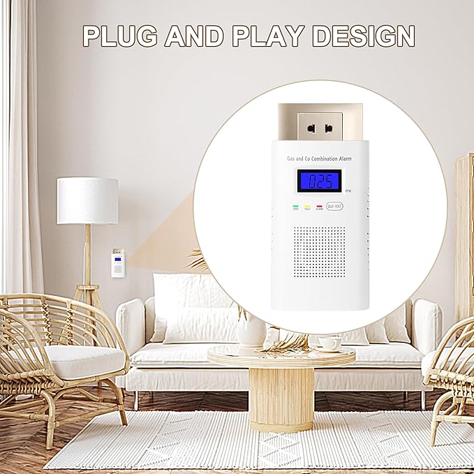 3 Pakcs Combination Gas & Carbon Monoxide Detector, Plug in Carbon Monoxide - Image 5