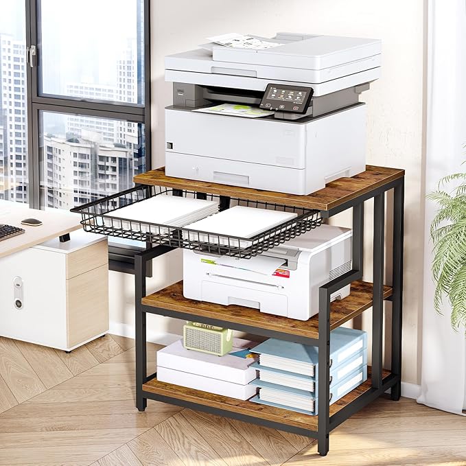 HOOBRO 23.6'' x 19.7'' Extra Large Printer Stand - Image 3