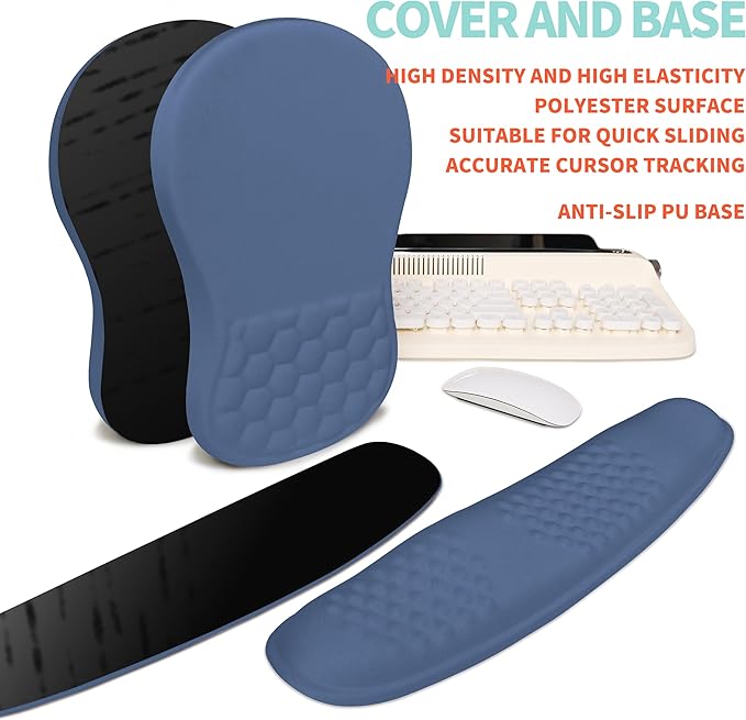KUOSGM 2-in-1 Ergonomic Set, Wave Rise Keyboard Wrist Rest and Massage Bulge - Image 6