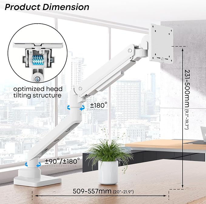 Premium Heavy Duty Monitor Arm for 17 to 49 inch Screens up to 44lbs, Fully - Image 7