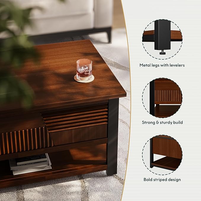 Bme Trapeze Coffee Table for Living Room – Modern Wooden Center Table - Image 3