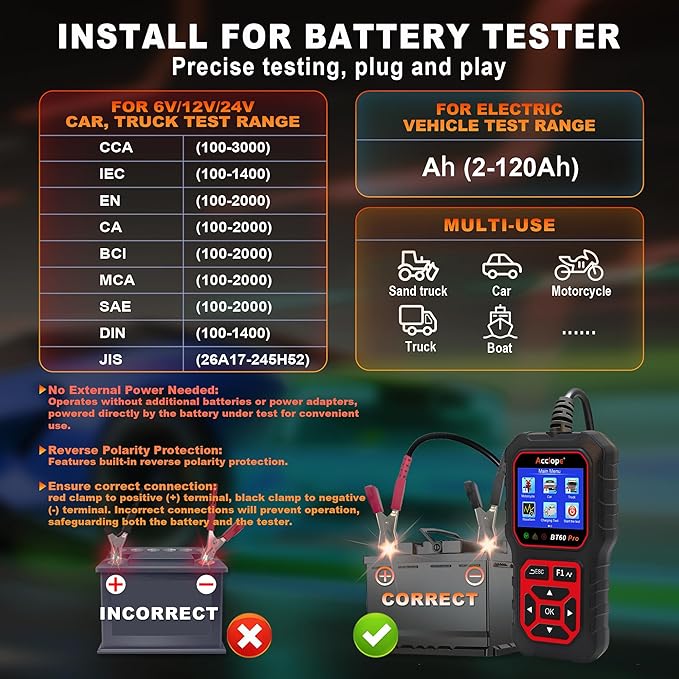 Acclope BT60 Pro Car Battery Tester - Image 6