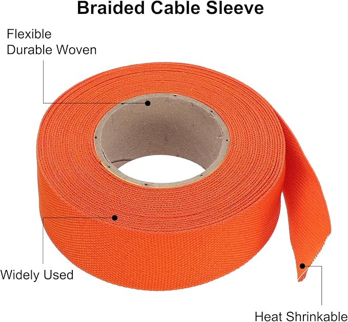 MECCANIXITY Braided Cable Sleeves Heat Shrinkable Fabric Sleeving, Network - Image 4