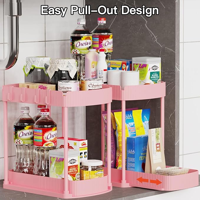 Ukeetap 2 Pack Multi-Purpose Pull-Out Storage Organizers, Under Sink Organizers - Image 4