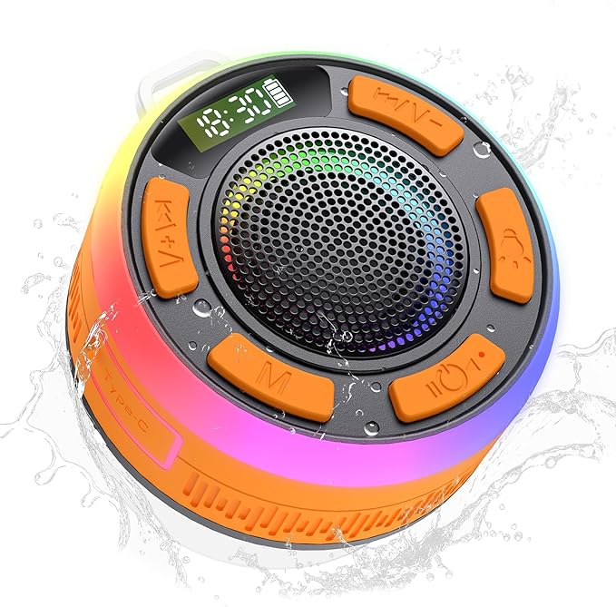 IPX7 Waterproof Shower Bluetooth Speaker, Portable Small Speaker by PRSCFUM