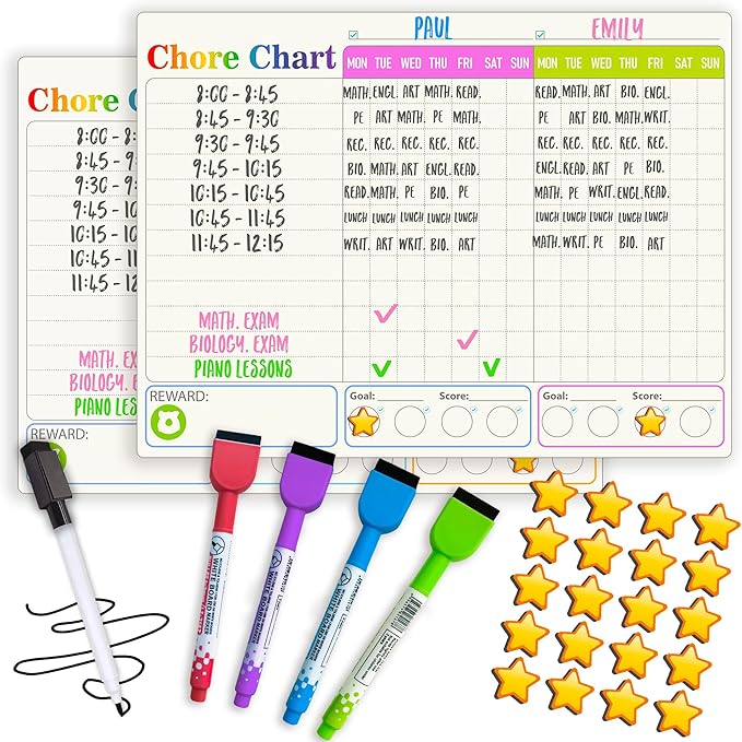 QUOKKA Behavior Chore Chart for Multiple Kids -7x10 inch Magnetic Board Also - Image 7