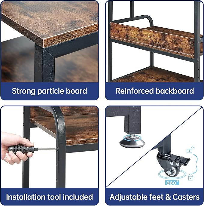 Fannova 32.3" Wide Extra Large Printer Stand, 3 Tier Printer Table - Image 8