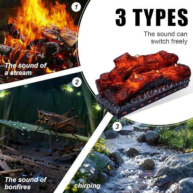 Electric Fireplace Logs Realistic Flame Effect Candle LED Flame Light USB - Image 3