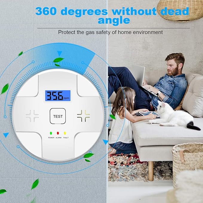 Combination Smoke Carbon Monoxide Alarm Detector Powered by Battery, Dual Alarm - Image 7