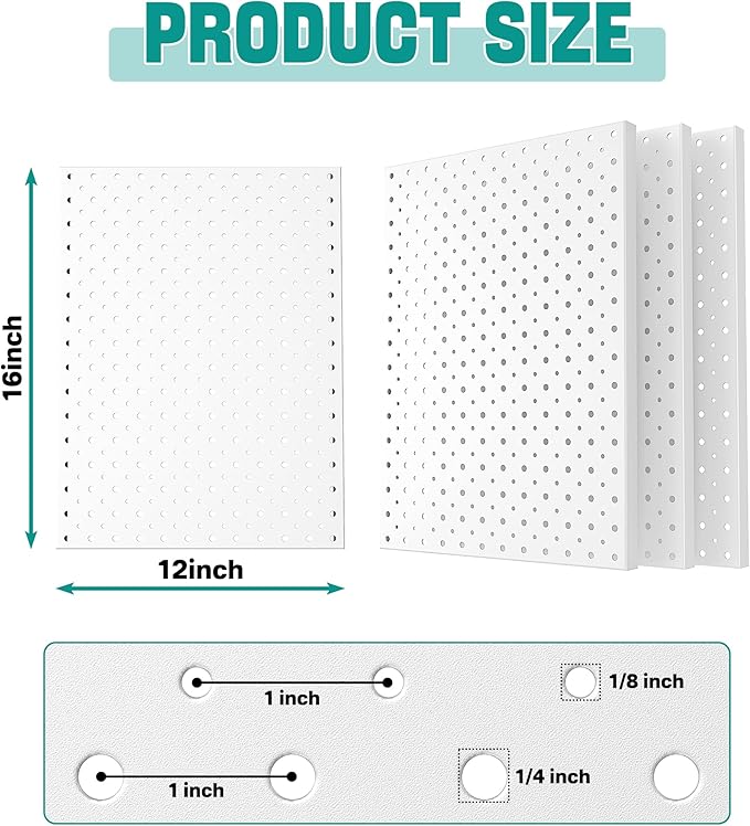 EVERHANGER Metal Pegboard Panels, Heavy Duty Pegboard Wall Organizer, Garage - Image 2