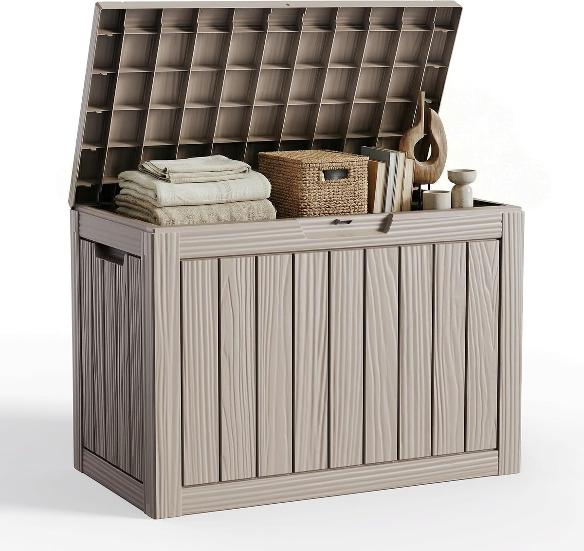 vixzen 55 gallon outdoor storage box waterproof, deck, main product view