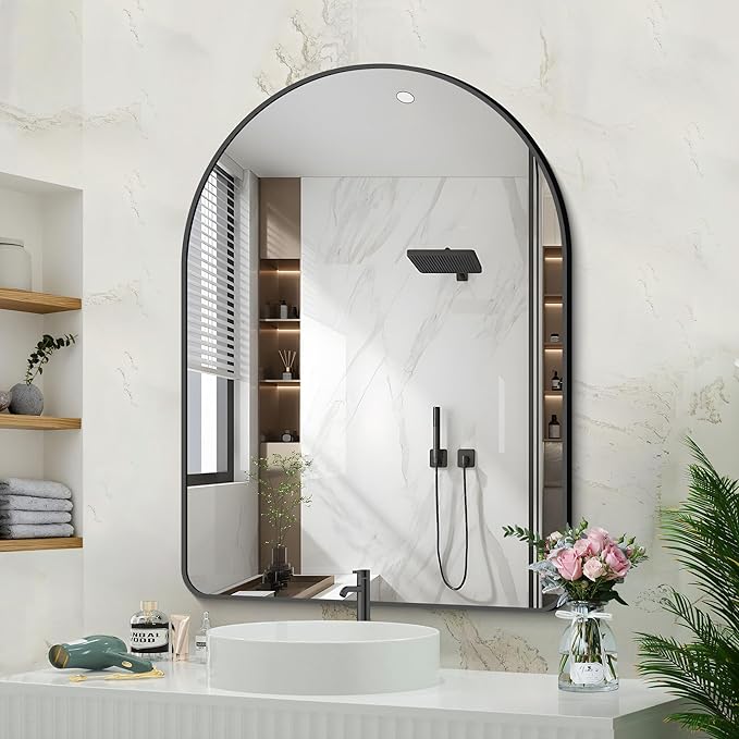 GLASHOM 30"x40" Black Arched Mirrors by GLASHOM