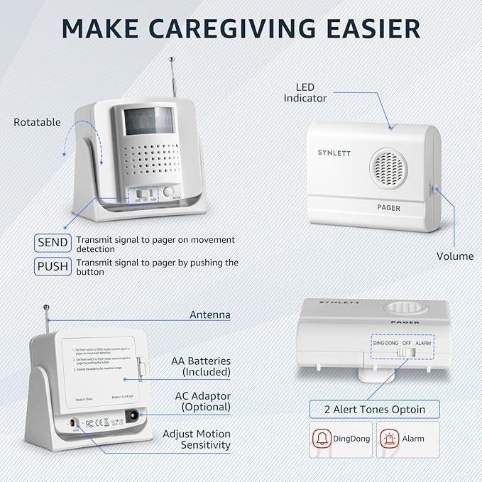 SYNLETT Bed Alarm Caregiver Pager - Image 7