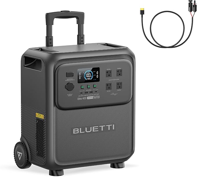 BLUETTI Elite 400 Solar Generator and Solar Charging Cable, 3840Wh LFP Batttery by BLUETTI