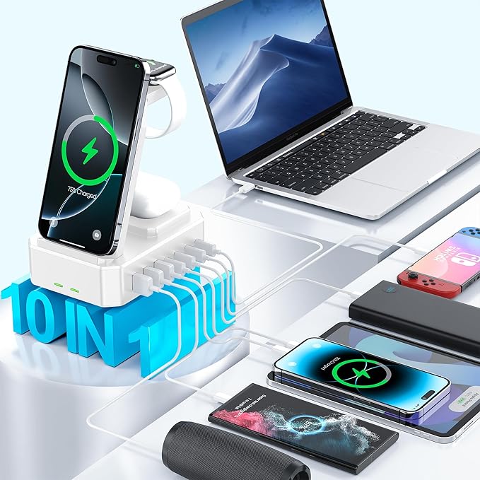 300W Charging Station for Multiple Devices Apple, Zutspzss 10 in 1 Wireless - Image 2