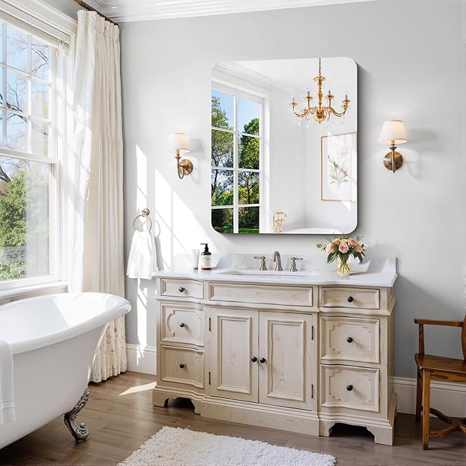 CILIBER Frameless Wall Mirror, HD Shatterproof Vanity Mirror - Image 3
