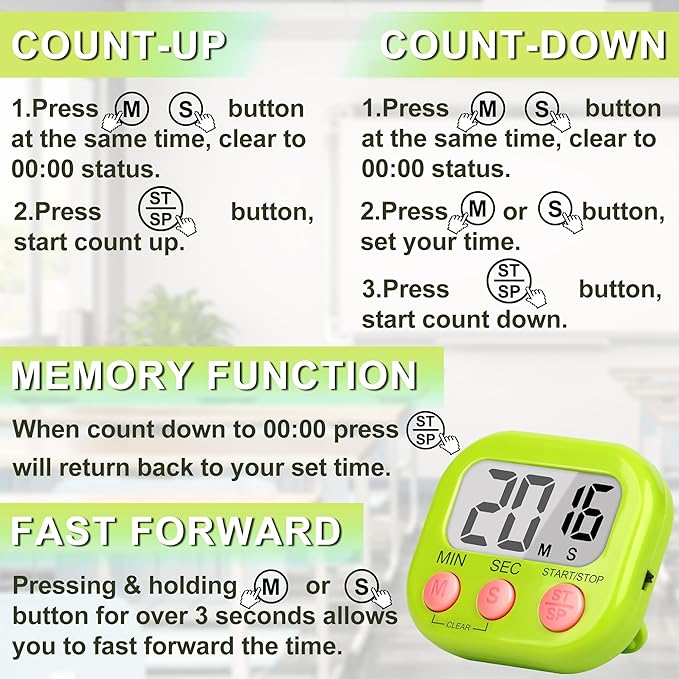 ZILLEEN Classroom Timer for Kids Teachers 2 Pack Digital Timers - Image 7
