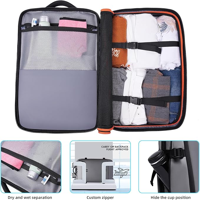 Laptop Backpack for Women, 50L Carry On Backpack Men, Expandable Flight - Image 5