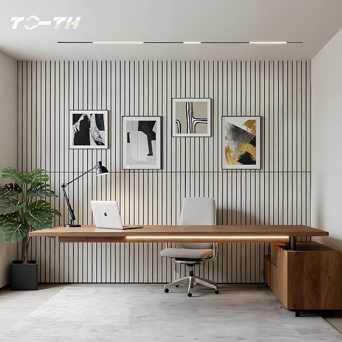 TO-TH Wood-Look Acoustic Panel, 4 Pack 47.2” x 23.6” Soundproof Wall Panels - Image 6